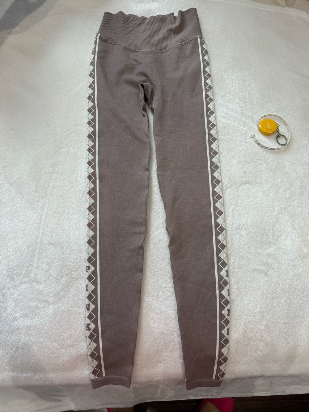 PINK Victoria's Secret Taupe Ribbed High-Waist Leggings